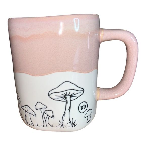 Rae Dunn Other - RARE Rae Dunn by Magenta Mushrooms Pink Peach Mug HTF And NWT